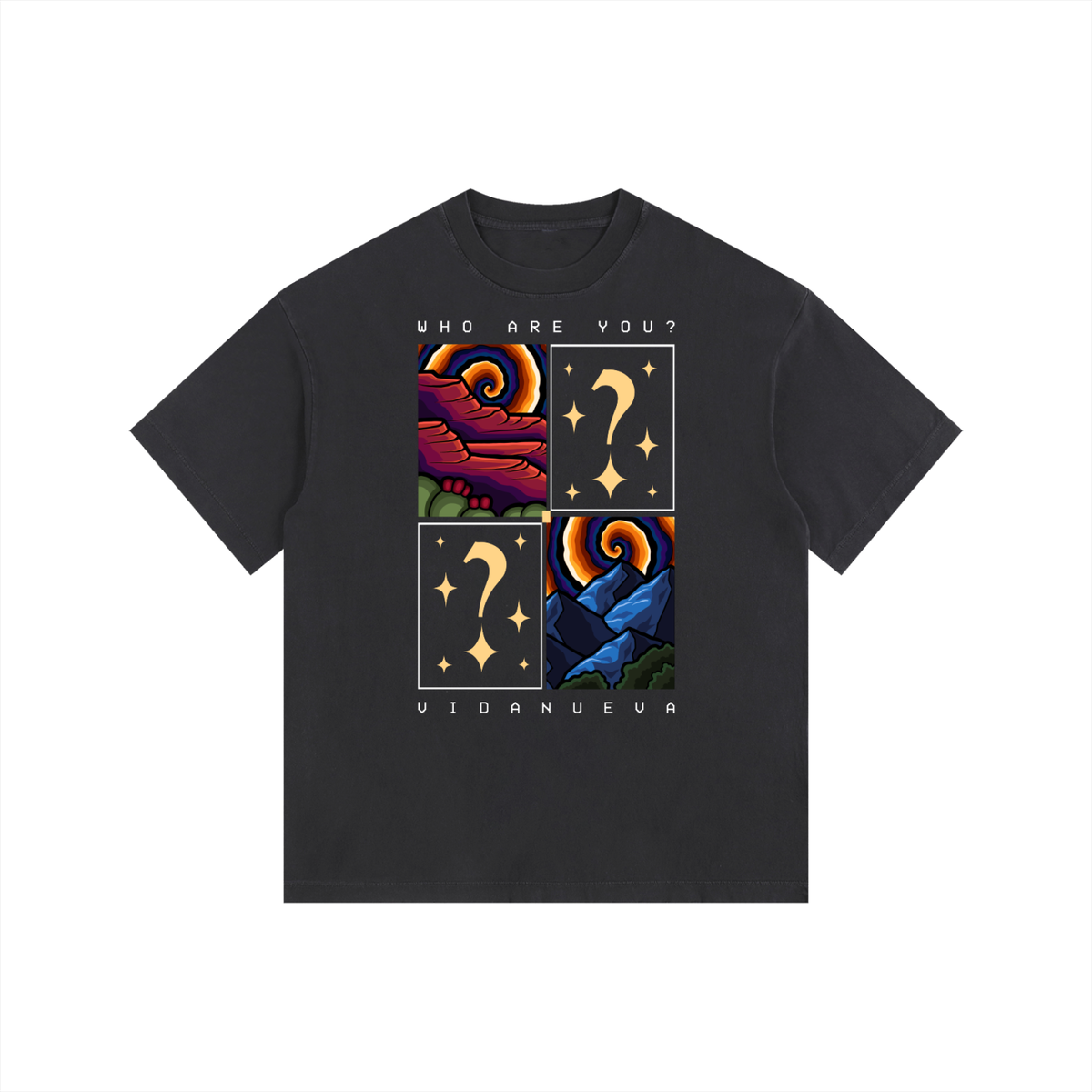 Vidanueva Who Are You Vintage Washed Oversized Cotton T-Shirt