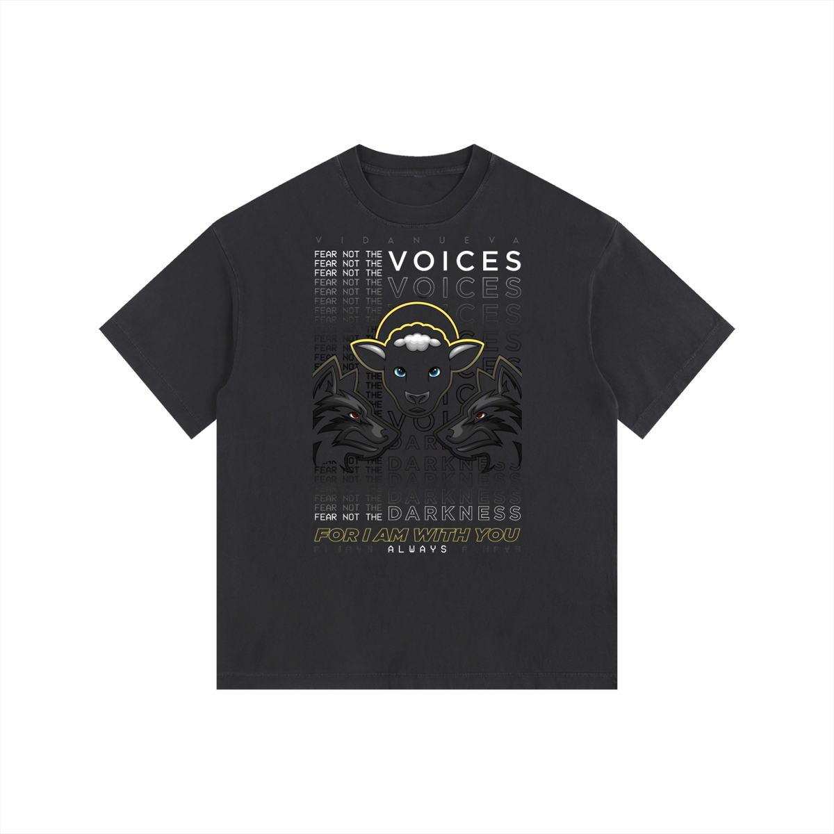 Vidanueva Fear Not Vintage Washed Oversized Cotton T-Shirt
