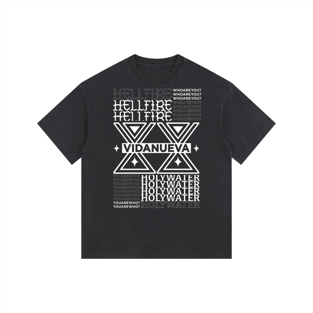 Vidanueva Hellfire Holywater Vintage Washed Oversized Cotton T-Shirt